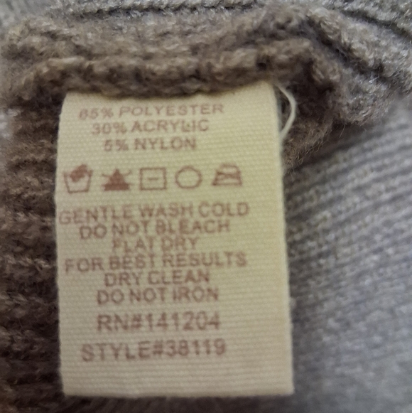 Hem & Thread Taupe Knit Cardigan, Womens Size Medium - Picture 5 of 6